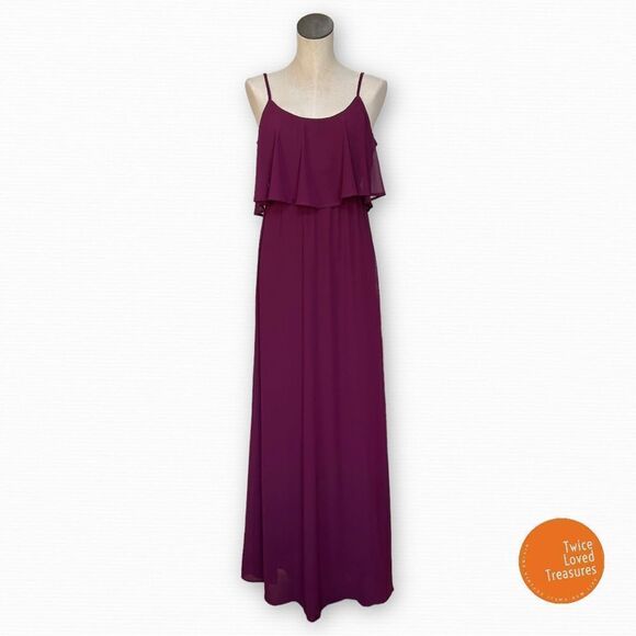 Show Me Your MuMu Caitlin Ruffle Maxi Bridesmaid Dress Size Small - Picture 1 of 7